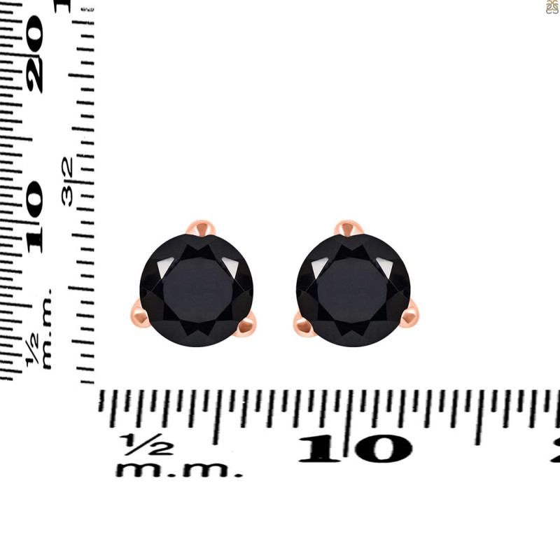 Black Tourmaline Stud Earring BLS-RDE-1568.