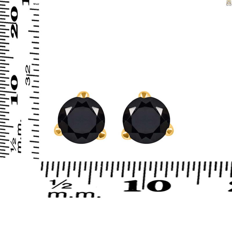 Black Tourmaline Stud Earring BLS-RDE-1568.
