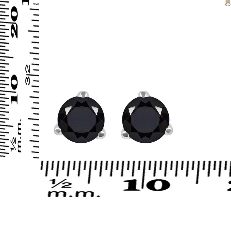 Black Tourmaline Stud Earring BLS-RDE-1568.
