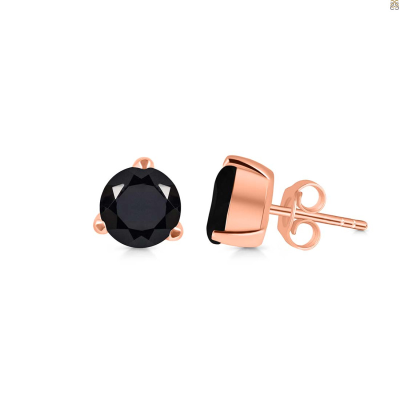 Black Tourmaline Stud Earring BLS-RDE-1568.