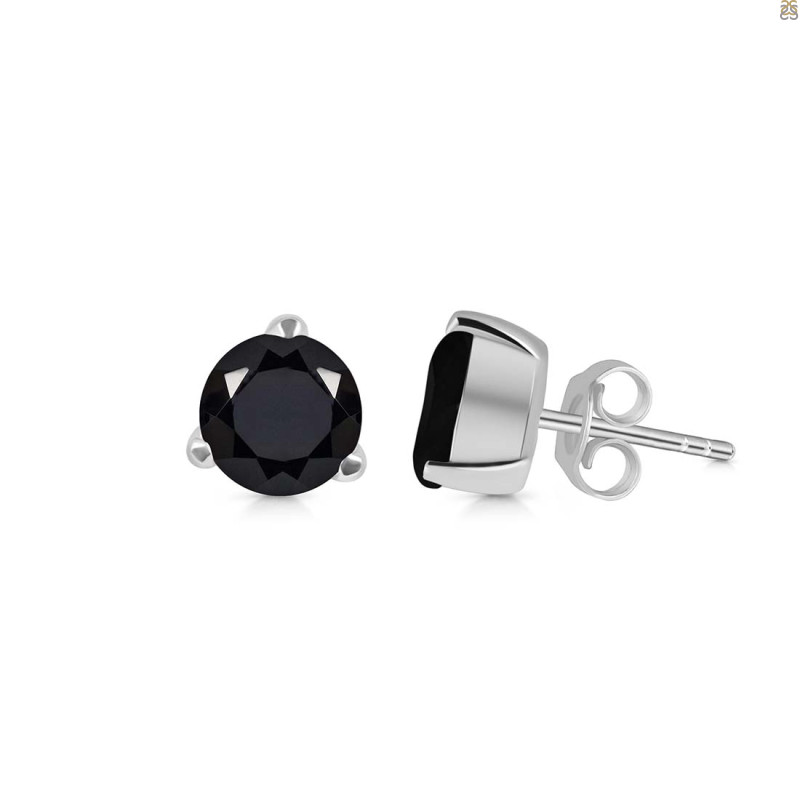 Black Tourmaline Stud Earring