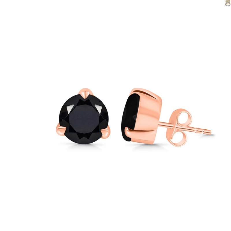 Black Tourmaline Stud Earring BLS-RDE-1569.
