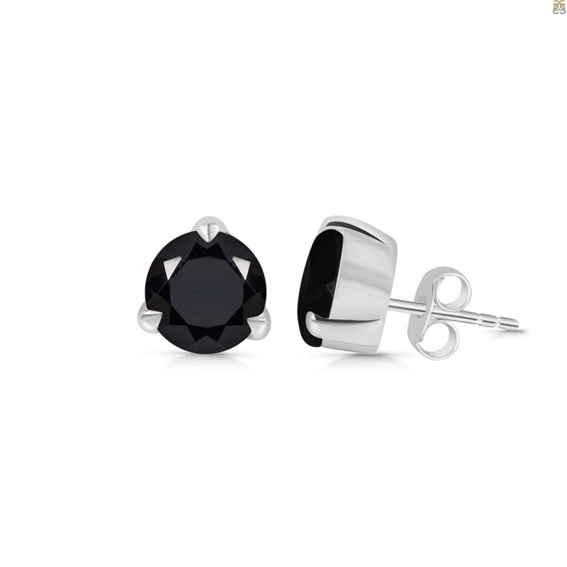 Black Tourmaline Stud Earring