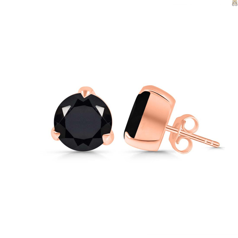 Black Tourmaline Stud Earring BLS-RDE-1570.
