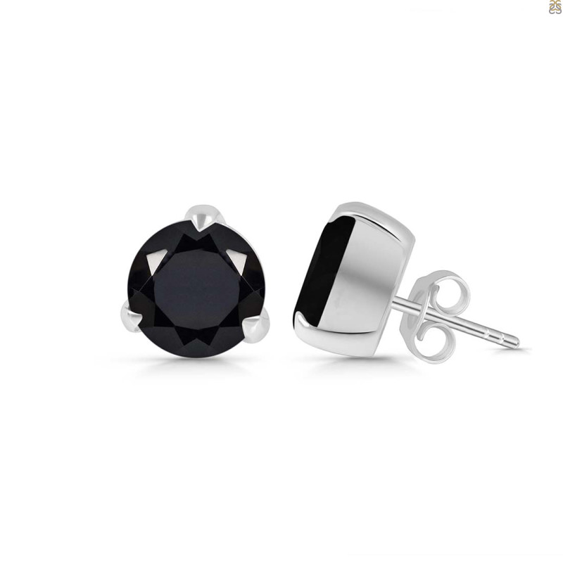 Black Tourmaline Stud Earring