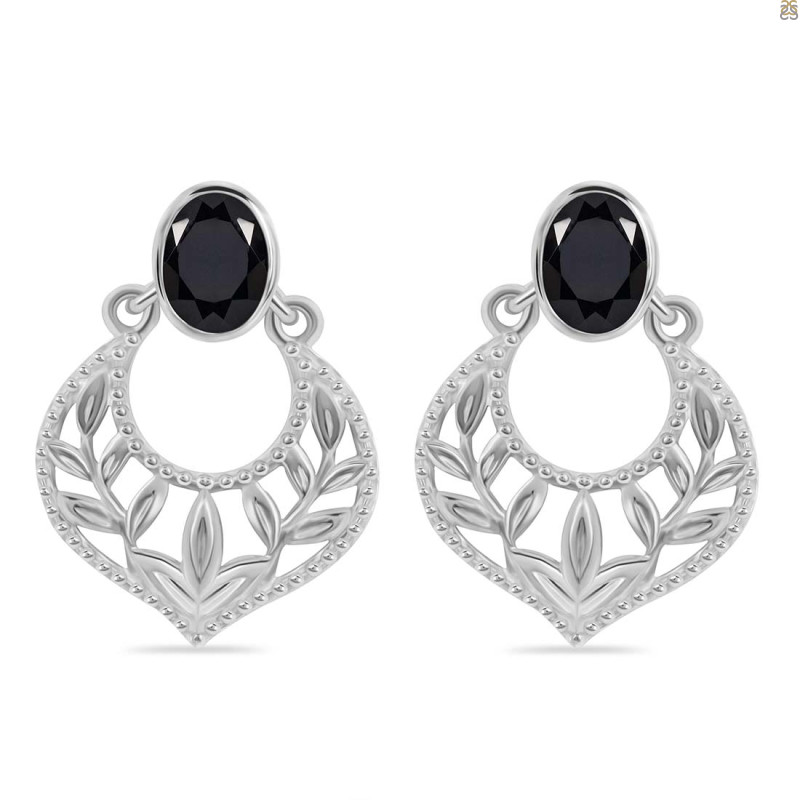 Black Tourmaline Stud Earring BLS-RDE-51.