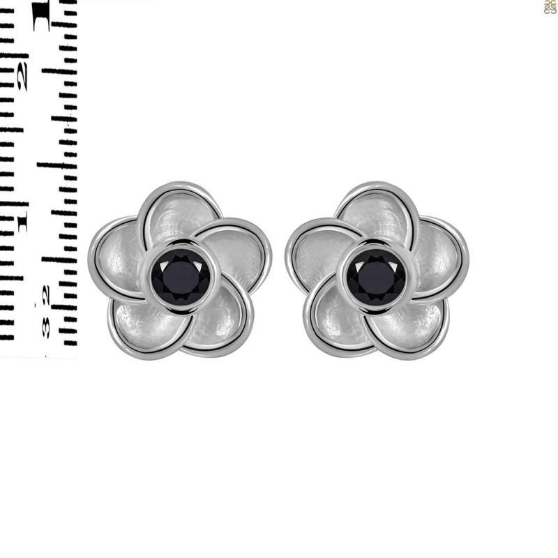 Black Tourmaline Stud Earring BLS-RDE-584.