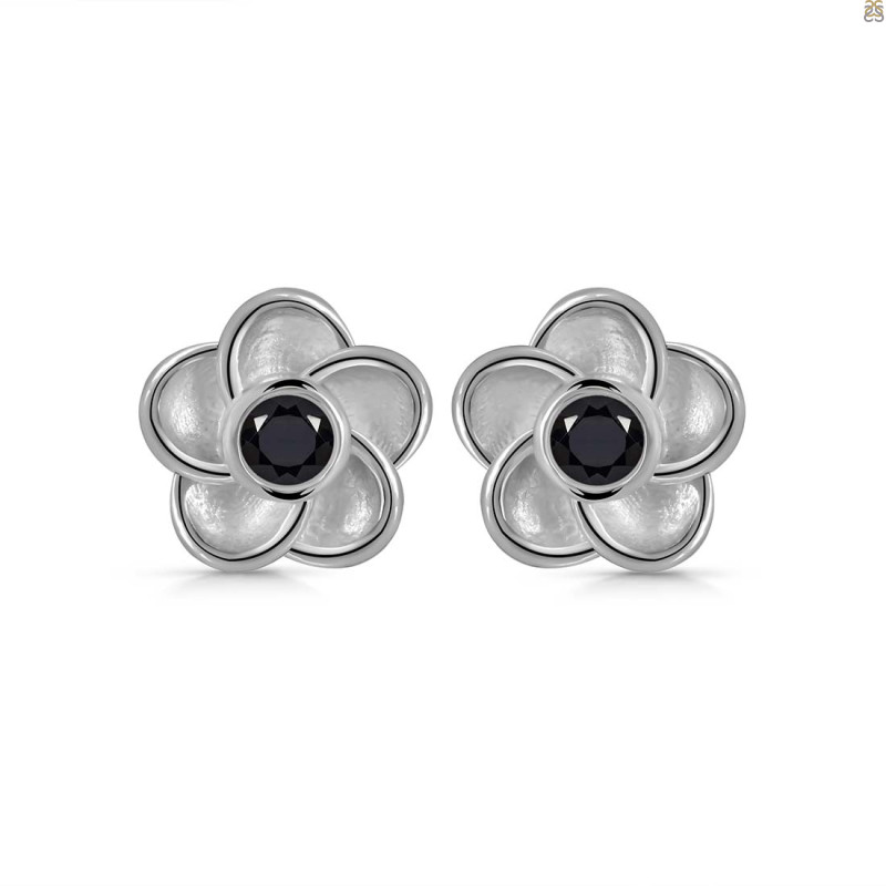 Black Tourmaline Stud Earring BLS-RDE-584.