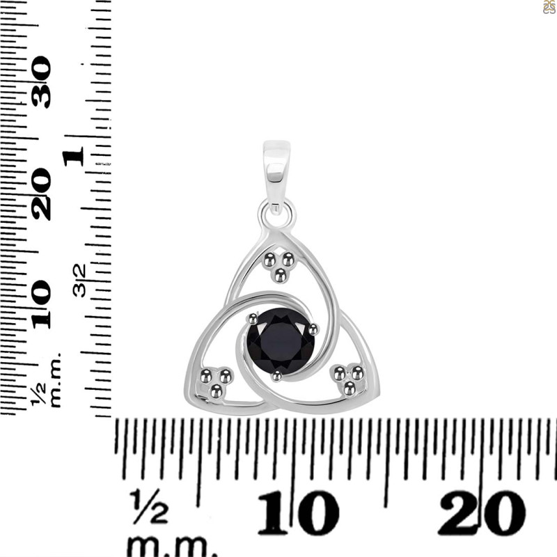 Black Tourmaline Triangle Pendant BLS-RDEP-878.