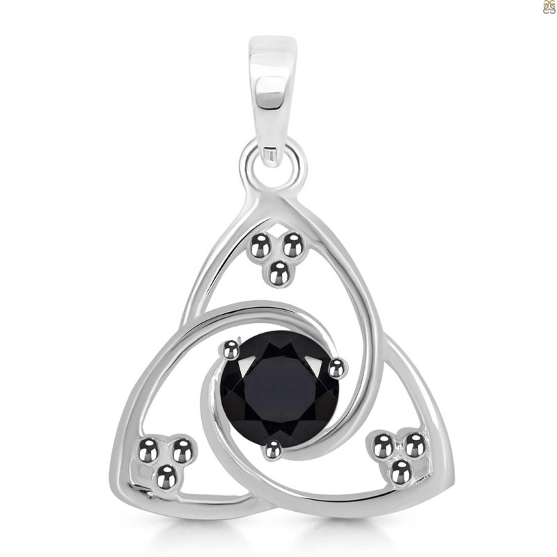 Black Tourmaline Triangle Pendant BLS-RDEP-878.