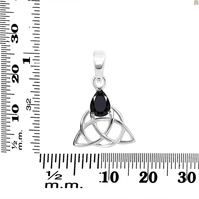 Black Tourmaline Triquetra Pendant BLS-RDEP-892.