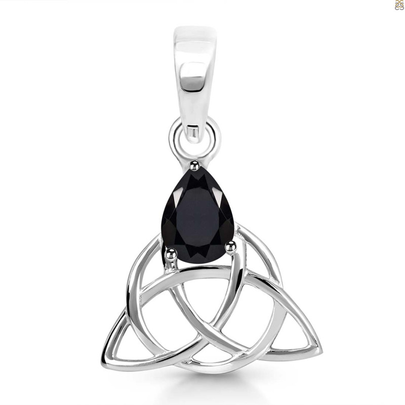 Black Tourmaline Triquetra Pendant BLS-RDEP-892.