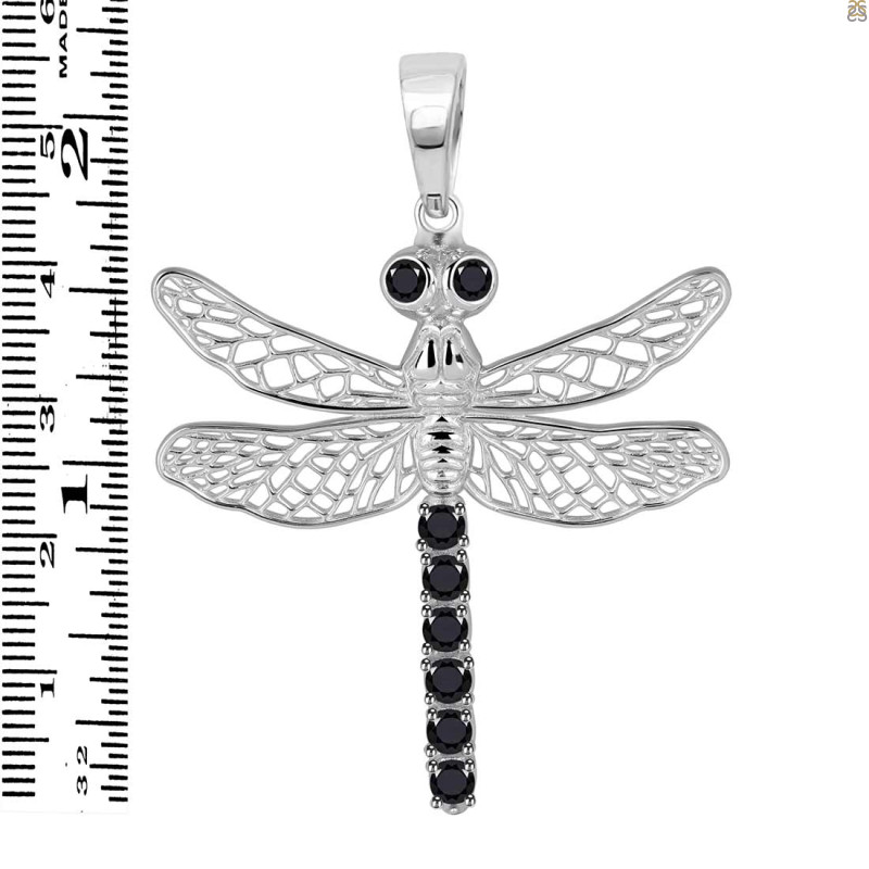 Black Tourmaline Dragon Fly Pendant BLS-RDP-158.