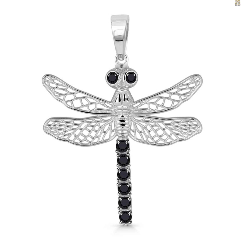 Black Tourmaline Dragon Fly Pendant BLS-RDP-158.