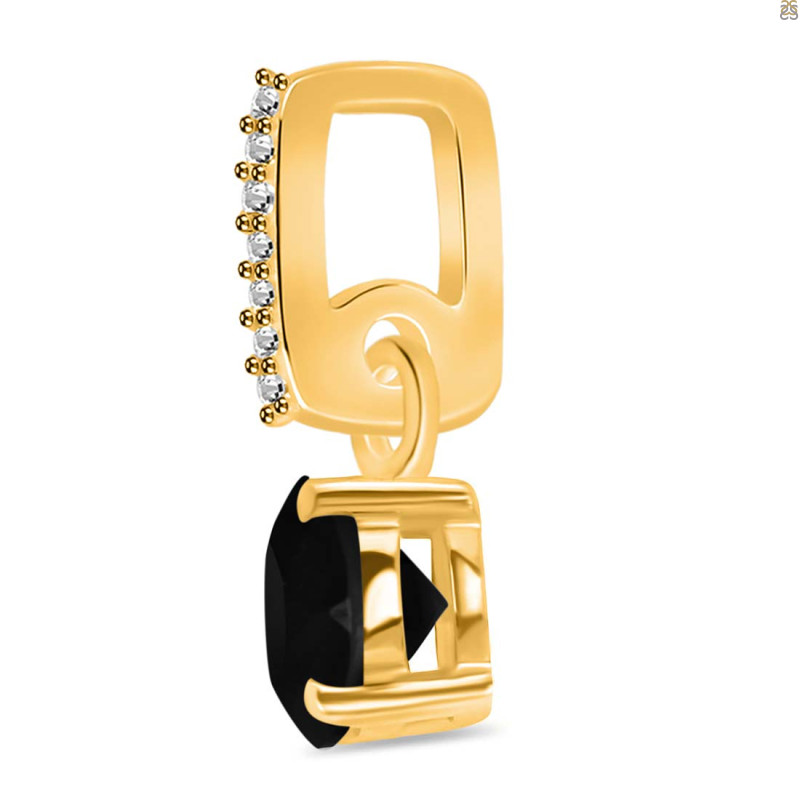 Black Tourmaline & White Topaz Pendant BLS-RDP-549-CZ-LOOP.