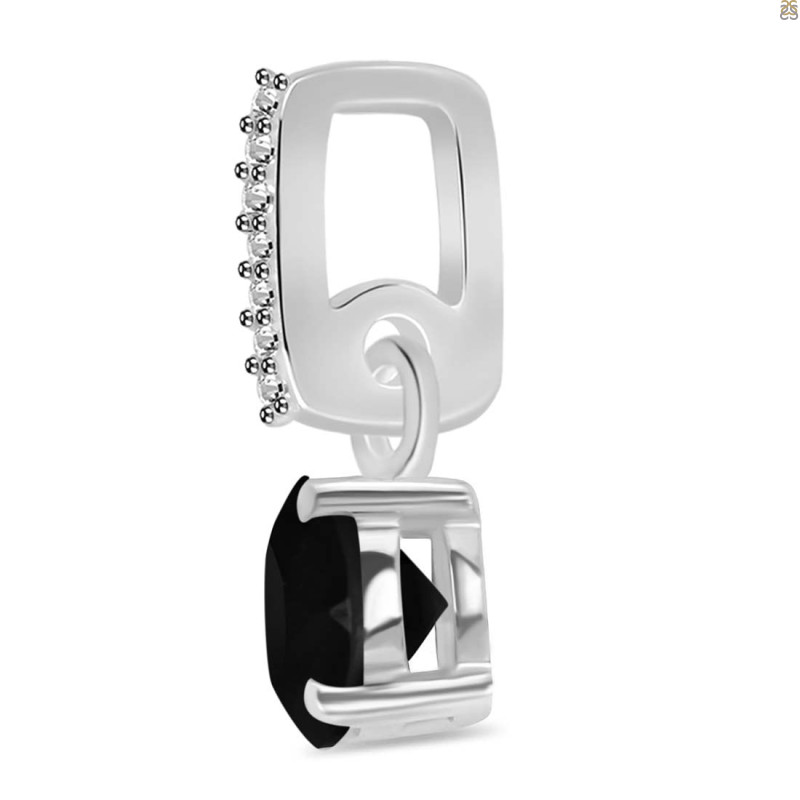 Black Tourmaline & White Topaz Pendant