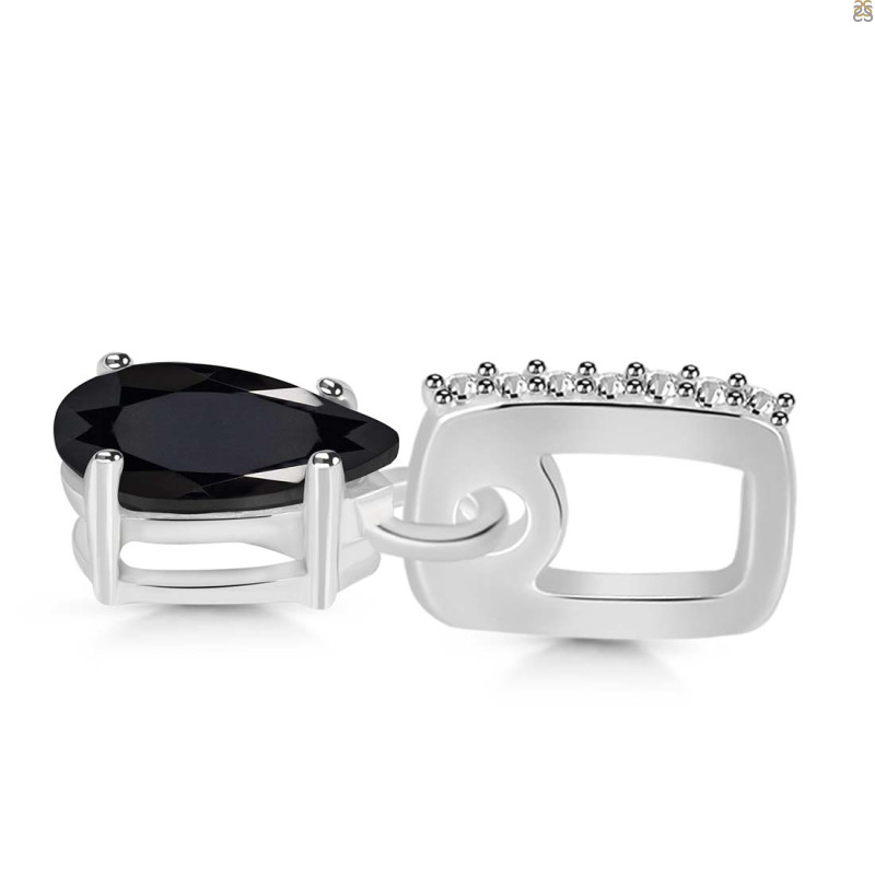 Black Tourmaline & White Topaz Pendant
