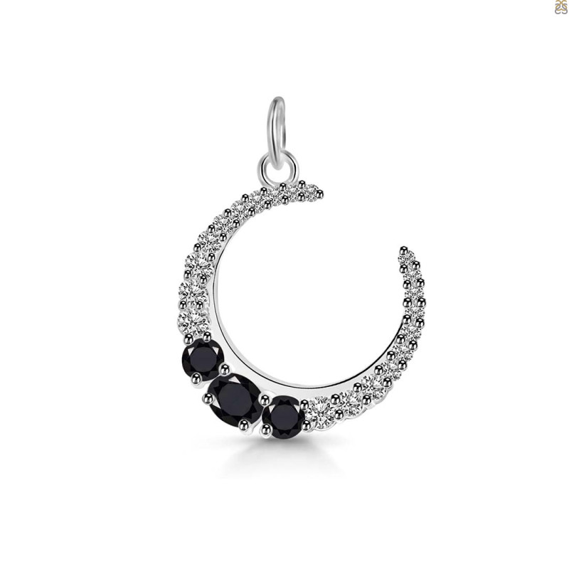 Black Tourmaline & White Topaz Pendant BLS-RDP-728.