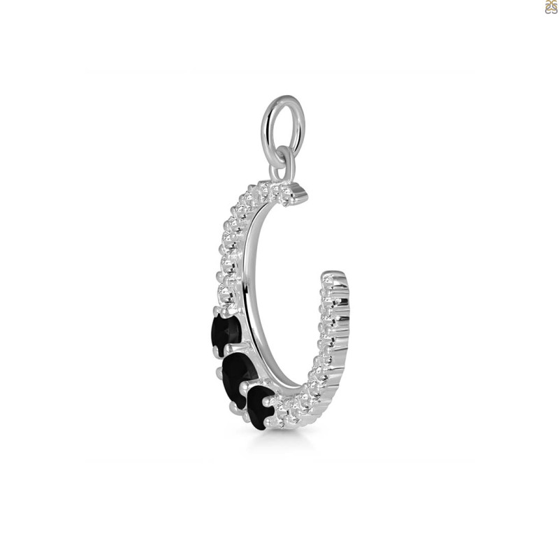 Black Tourmaline & White Topaz Pendant