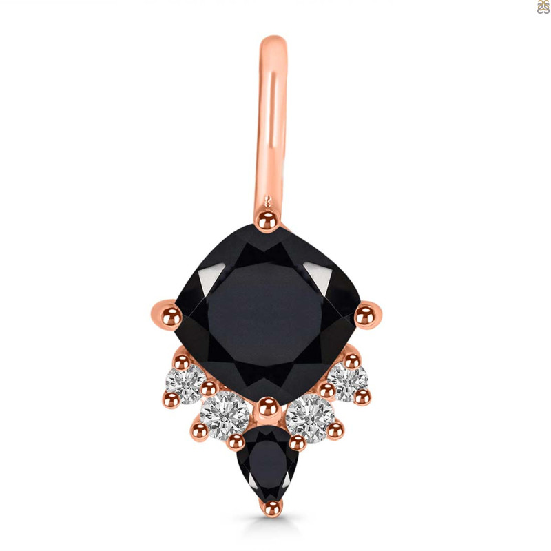 Black Tourmaline & White Topaz Pendant BLS-RDP-729.