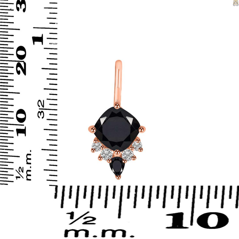 Black Tourmaline & White Topaz Pendant BLS-RDP-729.
