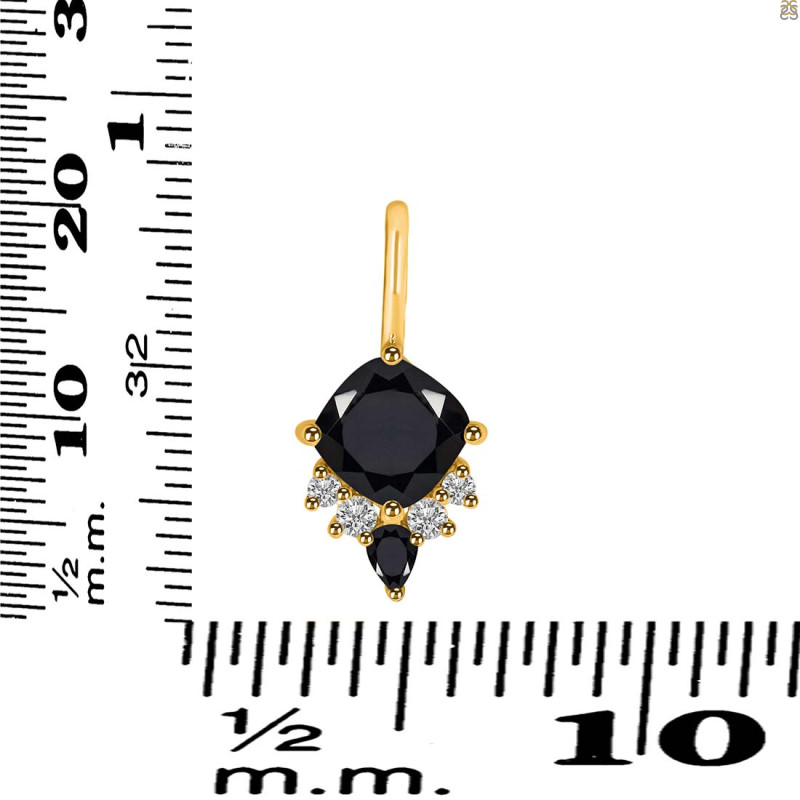 Black Tourmaline & White Topaz Pendant BLS-RDP-729.