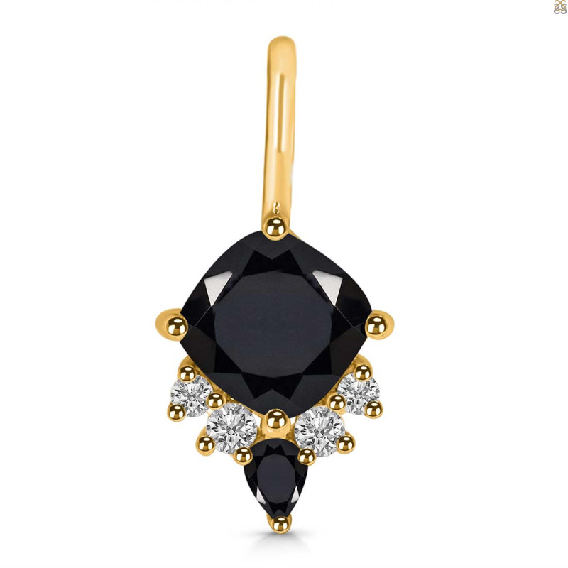 Black Tourmaline & White Topaz Pendant BLS-RDP-729.