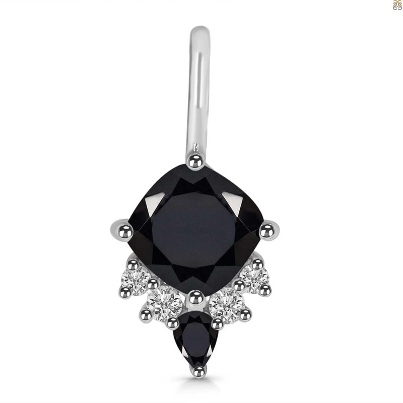 Black Tourmaline & White Topaz Pendant BLS-RDP-729.