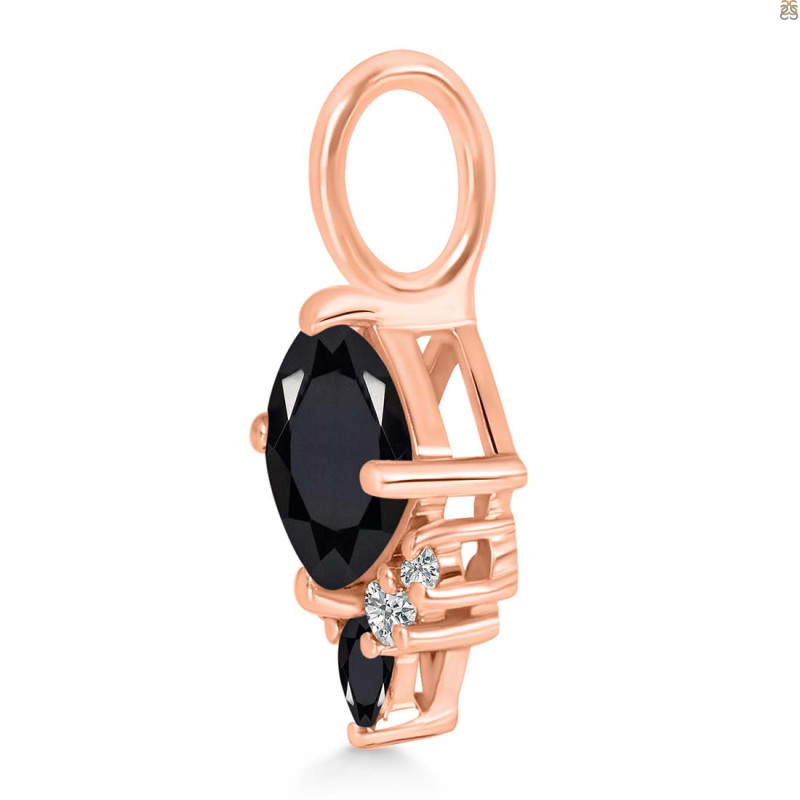 Black Tourmaline & White Topaz Pendant BLS-RDP-729.