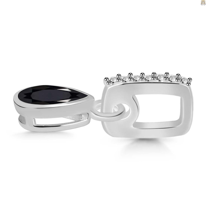 Black Tourmaline & White Topaz Pendant