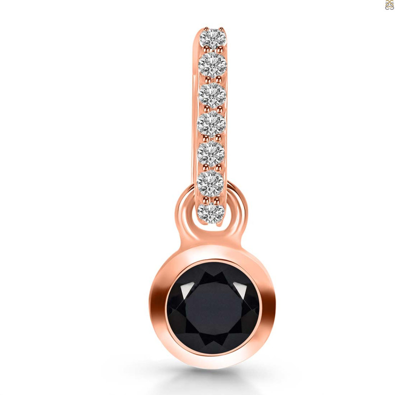 Black Tourmaline & White Topaz Pendant BLS-RDP-957-CZ-LOOP.