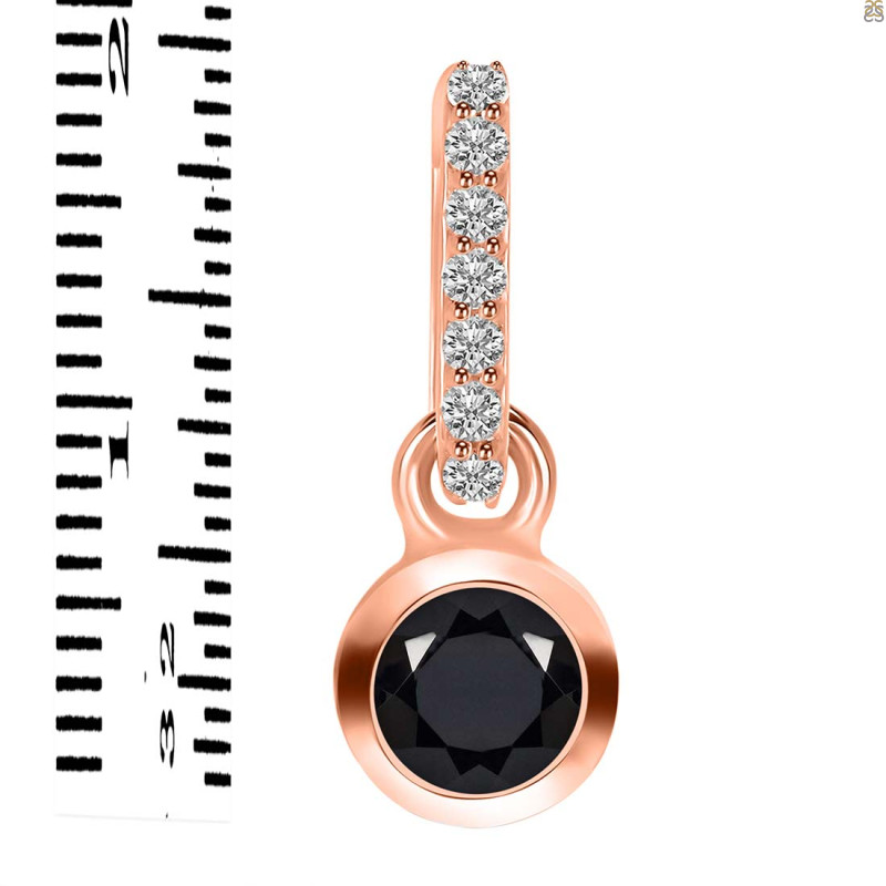 Black Tourmaline & White Topaz Pendant BLS-RDP-957-CZ-LOOP.