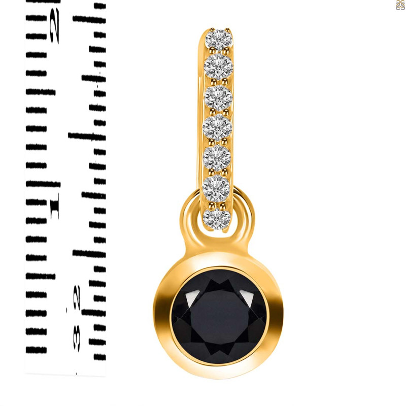 Black Tourmaline & White Topaz Pendant BLS-RDP-957-CZ-LOOP.