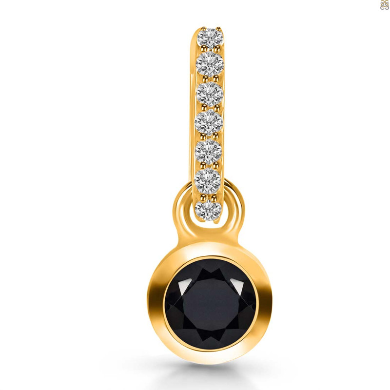 Black Tourmaline & White Topaz Pendant BLS-RDP-957-CZ-LOOP.