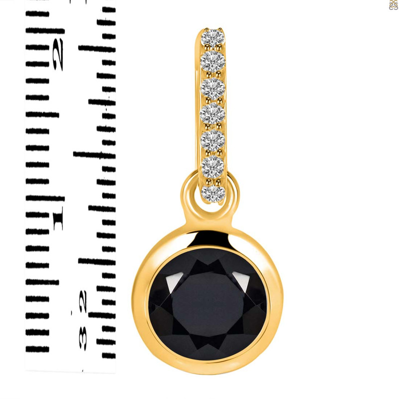 Black Tourmaline & White Topaz Pendant BLS-RDP-959-CZ-LOOP.