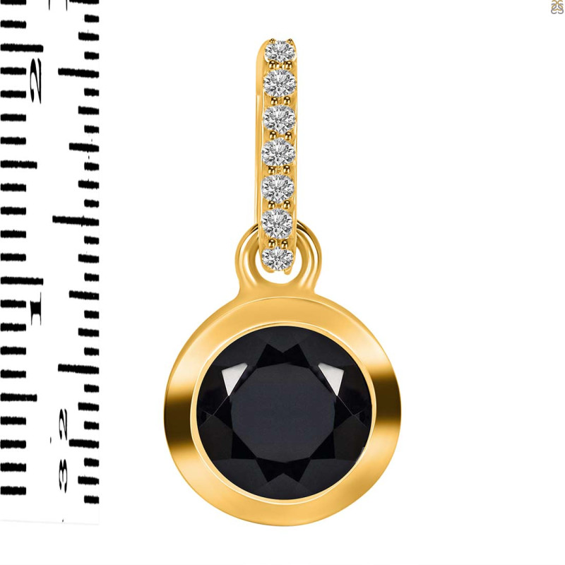 Black Tourmaline & White Topaz Pendant BLS-RDP-960-CZ-LOOP.