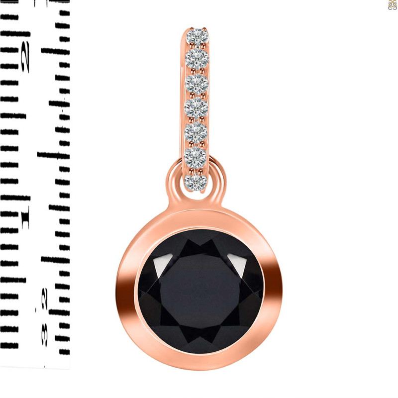 Black Tourmaline & White Topaz Pendant BLS-RDP-992-CZ-LOOP.
