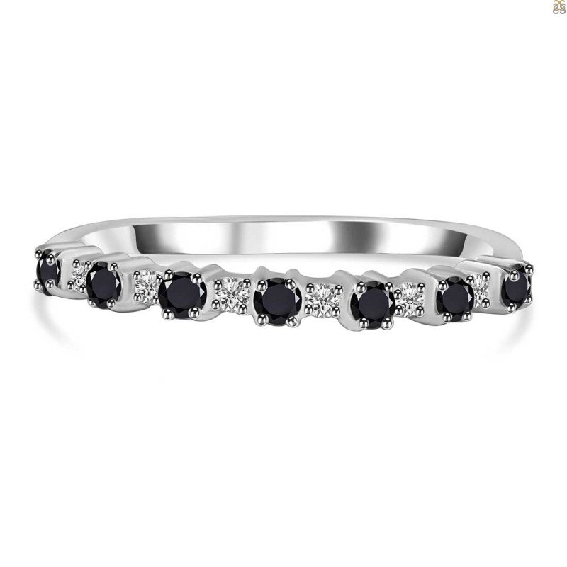 Black Tourmaline & White Topaz Ring BLS-RDR-2201.