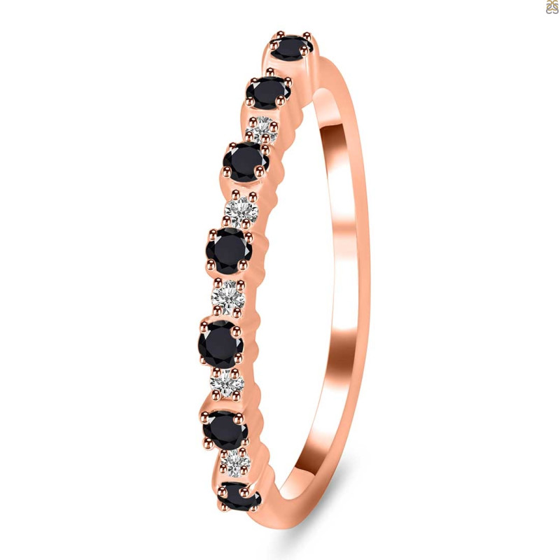 Black Tourmaline & White Topaz Ring BLS-RDR-2201.
