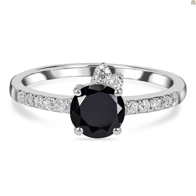 Black Tourmaline & White Topaz Ring BLS-RDR-2303.