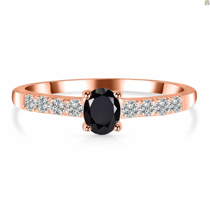 Black Tourmaline & White Topaz Ring BLS-RDR-2538.