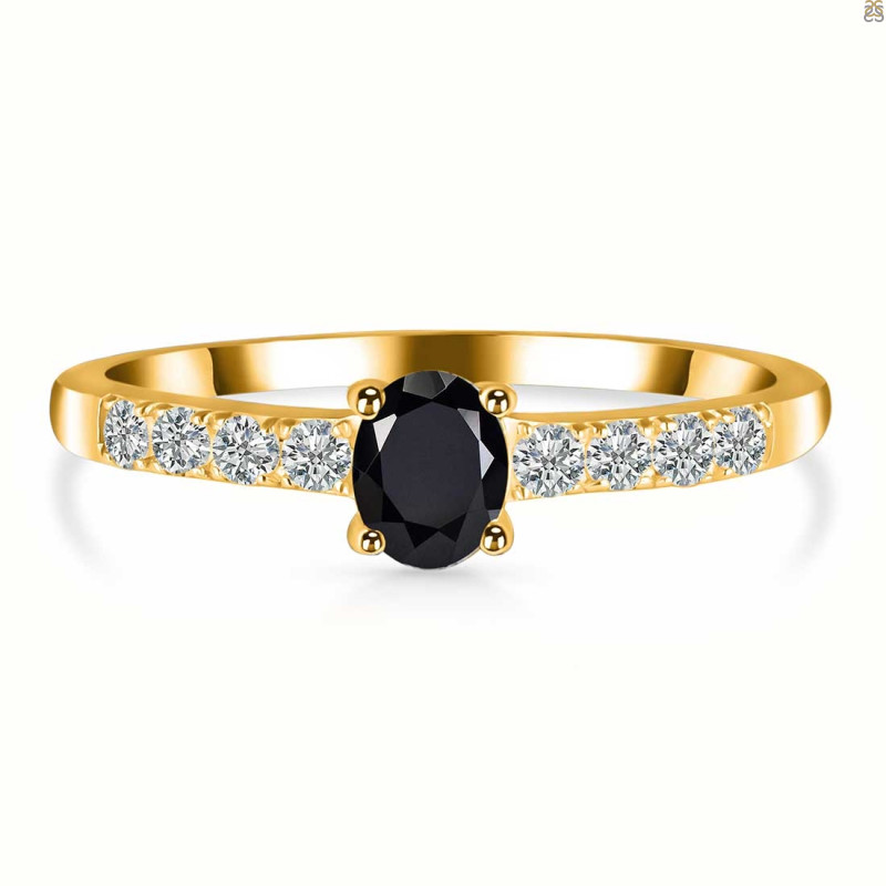 Black Tourmaline & White Topaz Ring BLS-RDR-2538.