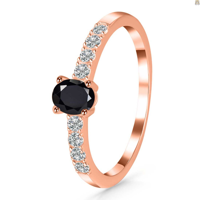 Black Tourmaline & White Topaz Ring BLS-RDR-2538.