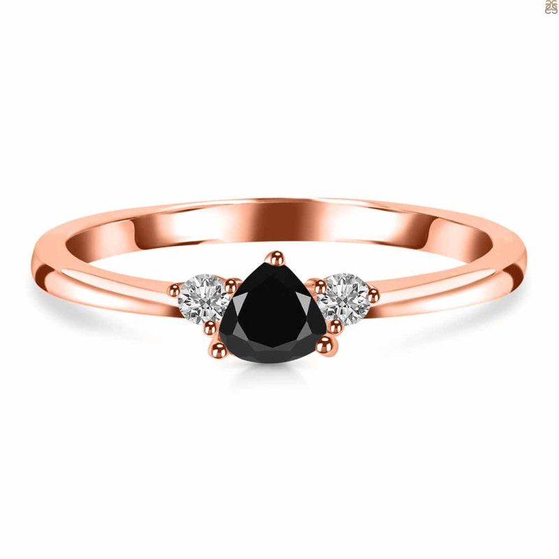 Black Tourmaline  & White Topaz Ring BLS-RDR-2543.