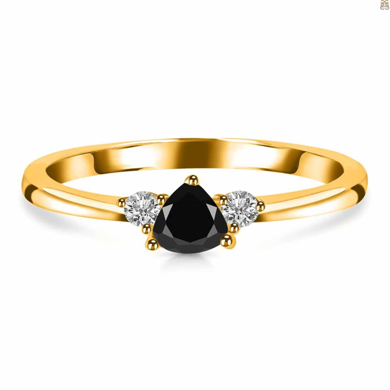 Black Tourmaline  & White Topaz Ring BLS-RDR-2543.