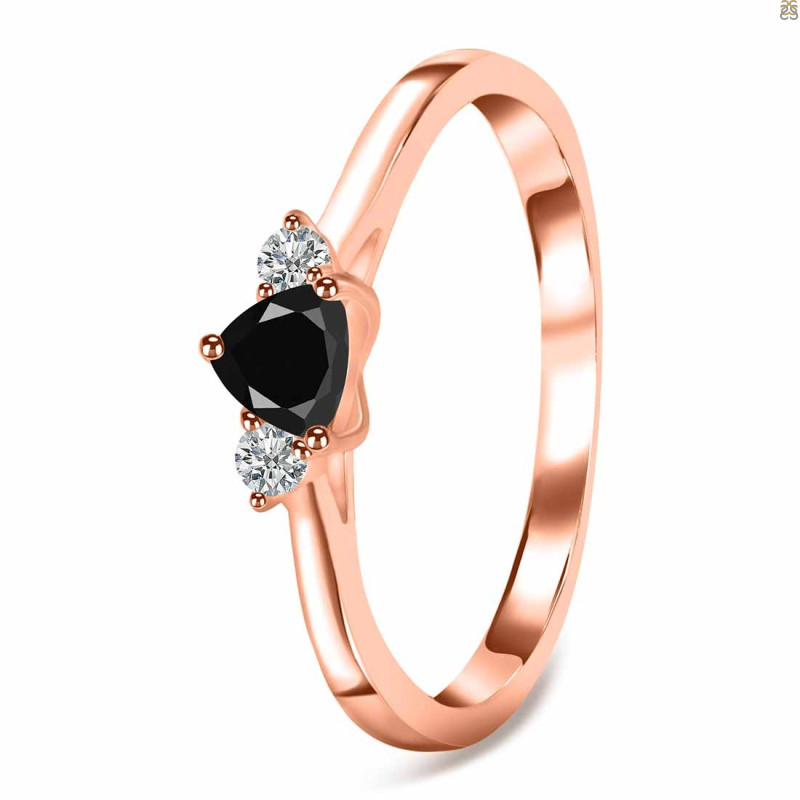 Black Tourmaline  & White Topaz Ring BLS-RDR-2543.