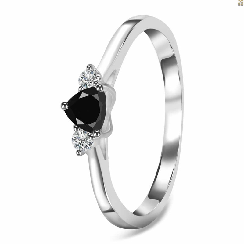 Black Tourmaline  & White Topaz Ring BLS-RDR-2543.