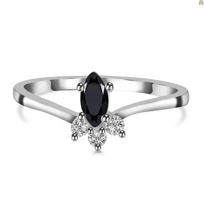 Black Tourmaline & White Topaz Ring BLS-RDR-2590.