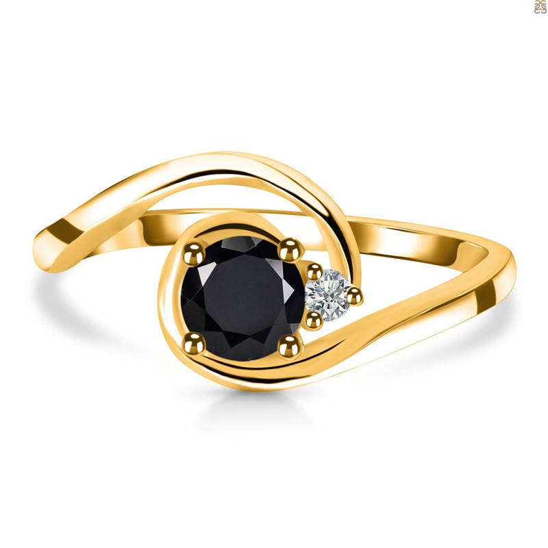 Black Tourmaline & White Topaz Ring BLS-RDR-2622.