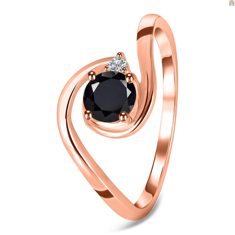 Black Tourmaline & White Topaz Ring BLS-RDR-2622.